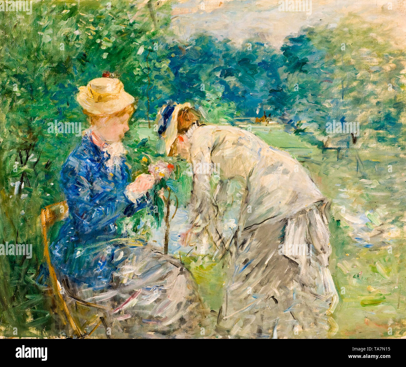 Berthe Morisot, dans le Bois de Boulogne, peinture, avant 1880 Banque D'Images