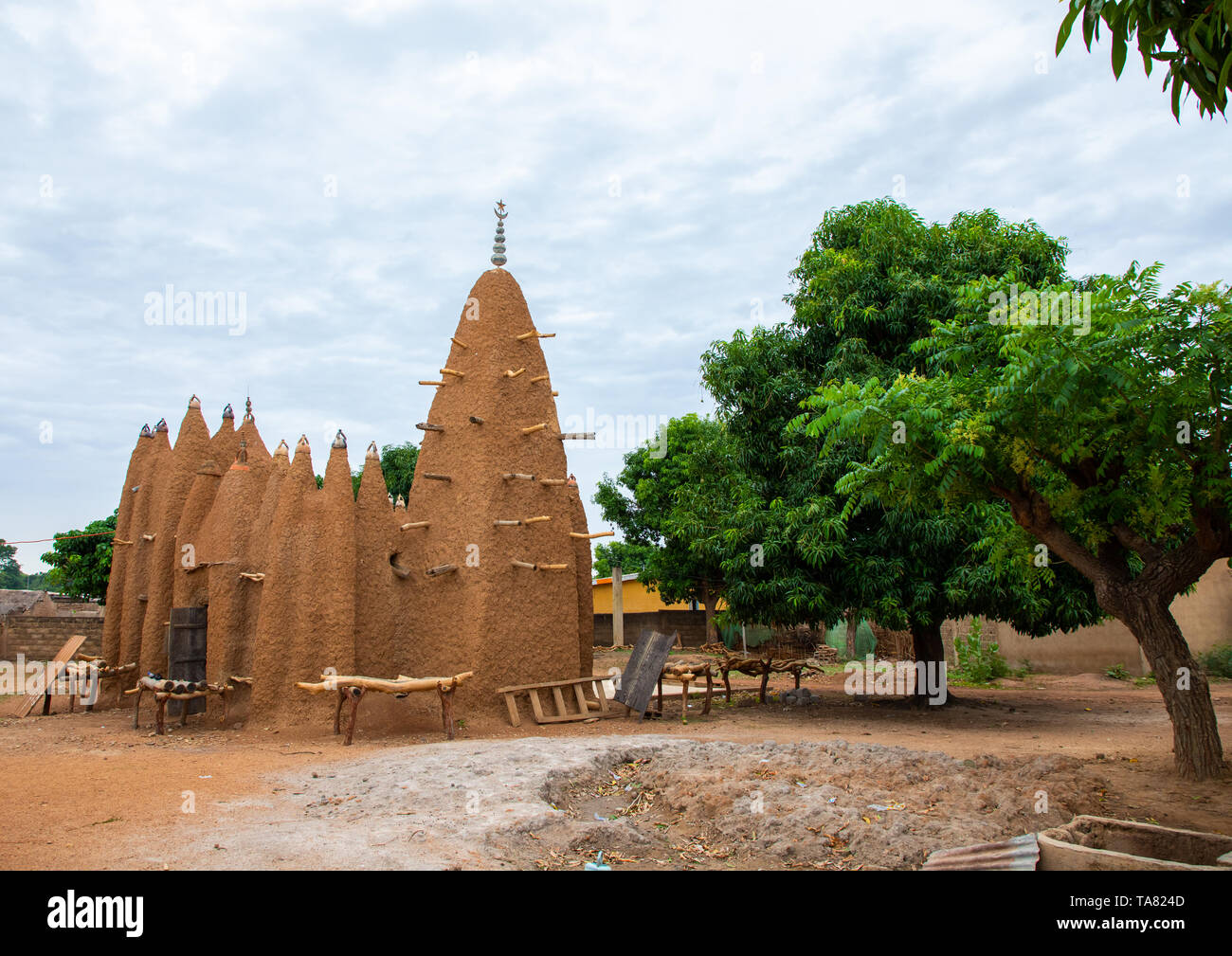 Le 17e siècle, la mosquée soudano-sahélienne district des Savanes, Kouto, Côte d'Ivoire Banque D'Images