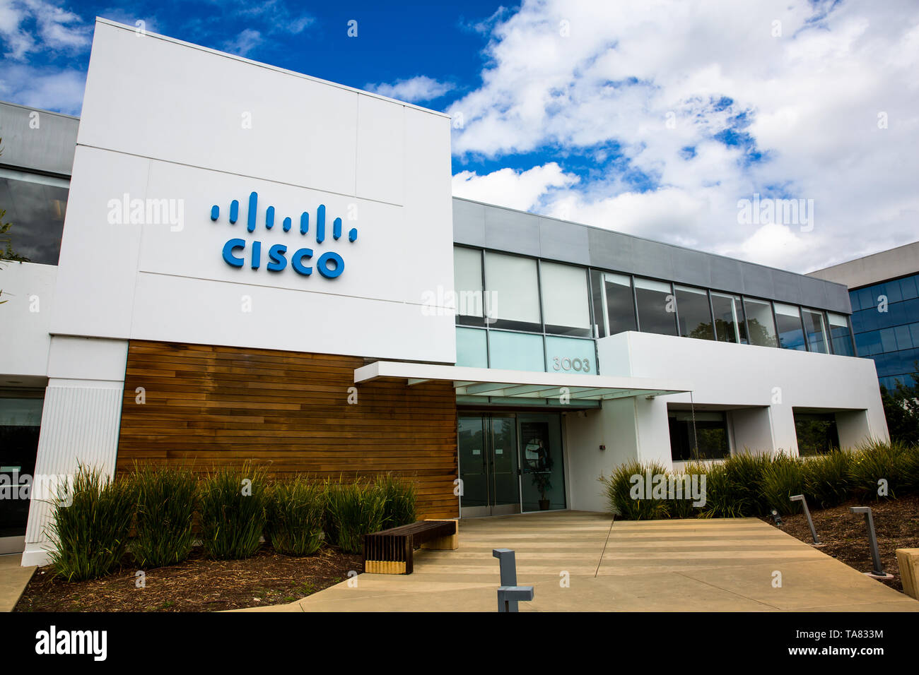 Santa Clara, Californie / USA - Mars 26, 2019 : Cisco Systems, Inc, un bureau de la technologie dans la Silicon Valley Banque D'Images