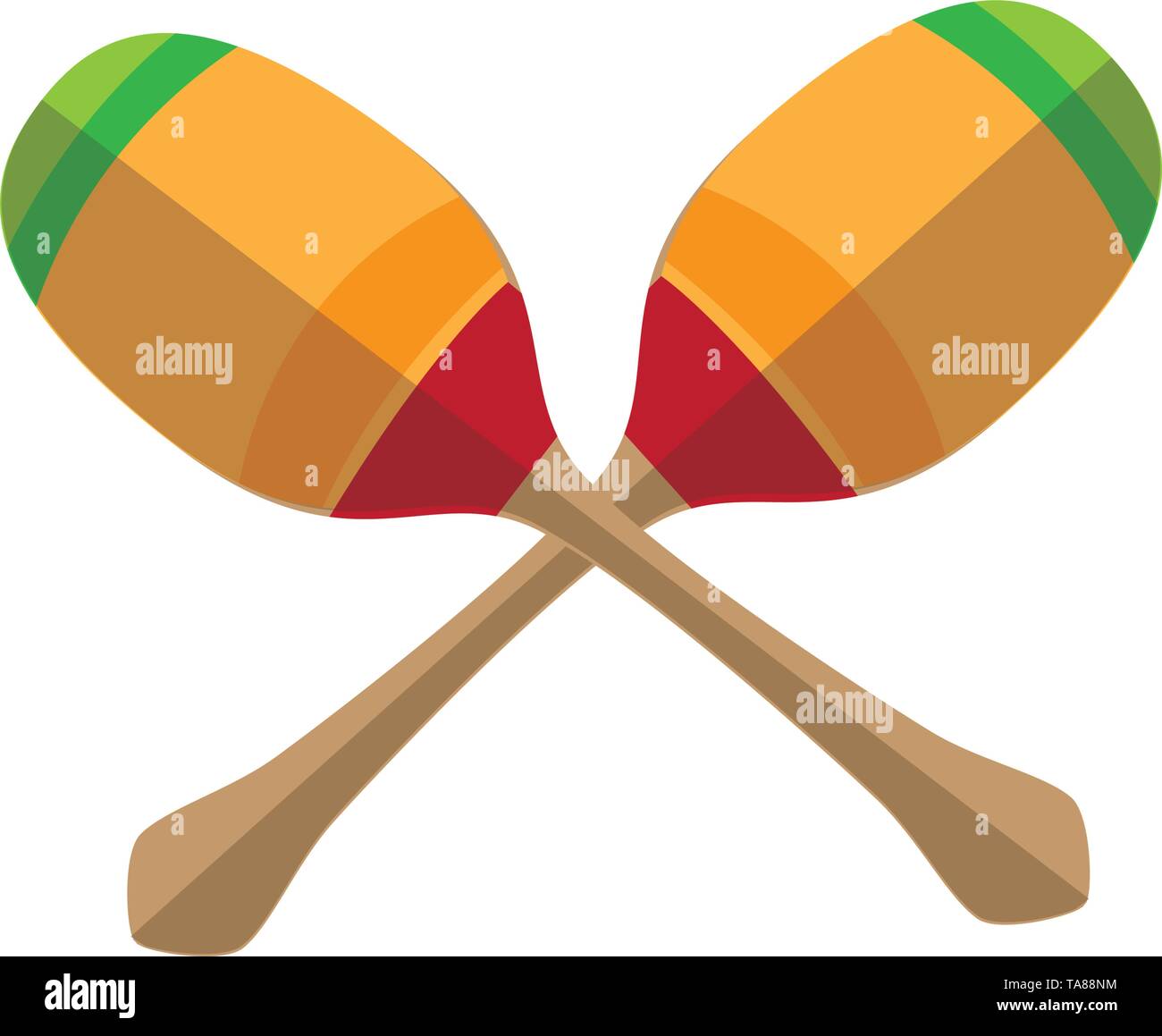 Paire isolée de maracas mexicaine traditionnelle Illustration de Vecteur