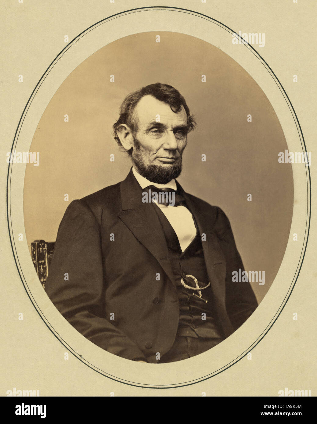 Mi assis Portrait d'Abraham Lincoln, photo de Anthony Berger, le 9 février 1864 Banque D'Images