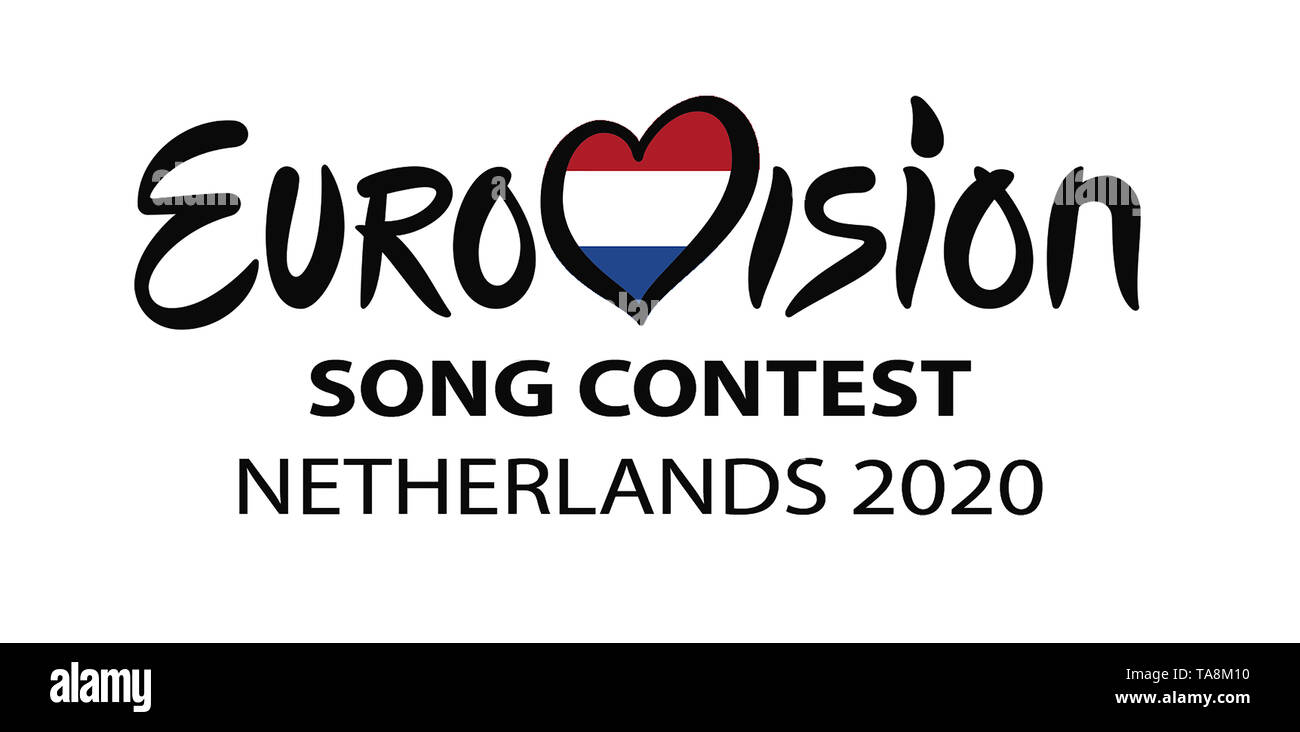 Pays-bas Eurovision 2020 sur le drapeau historique. Le gagnant du Concours Eurovision de la Chanson 2019 aux Pays-Bas Banque D'Images