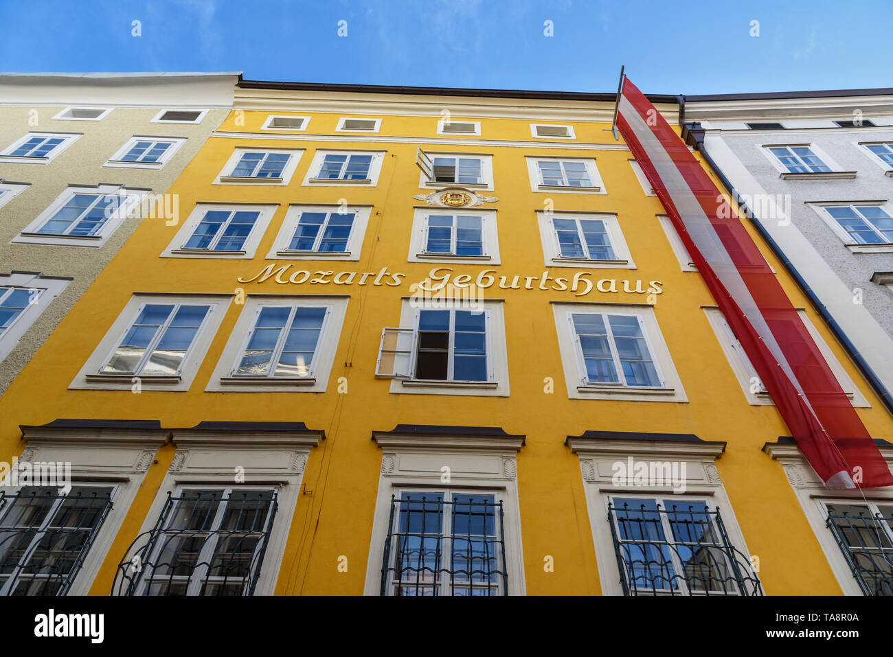 Salzbourg, Autriche - 29 octobre 2018 : la maison natale de Mozart Mozart.Musée famille résidaient au troisième étage de 1747 à 1773 Banque D'Images