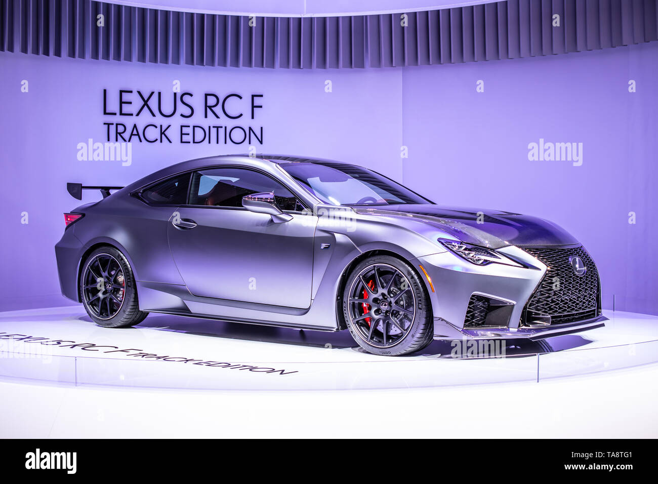 Genève, Suisse, le 06 mars, 2019 LEXUS RC F Track Edition CONÇU POUR UN PLAISIR PUR à Genève International Motor Show, produit par Lexus Banque D'Images