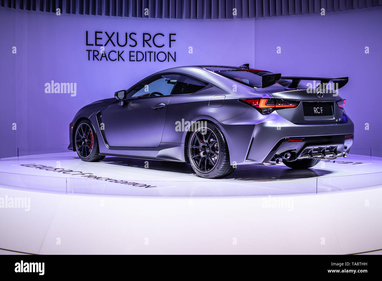 Genève, Suisse, le 06 mars, 2019 LEXUS RC F Track Edition CONÇU POUR UN PLAISIR PUR à Genève International Motor Show, produit par Lexus Banque D'Images