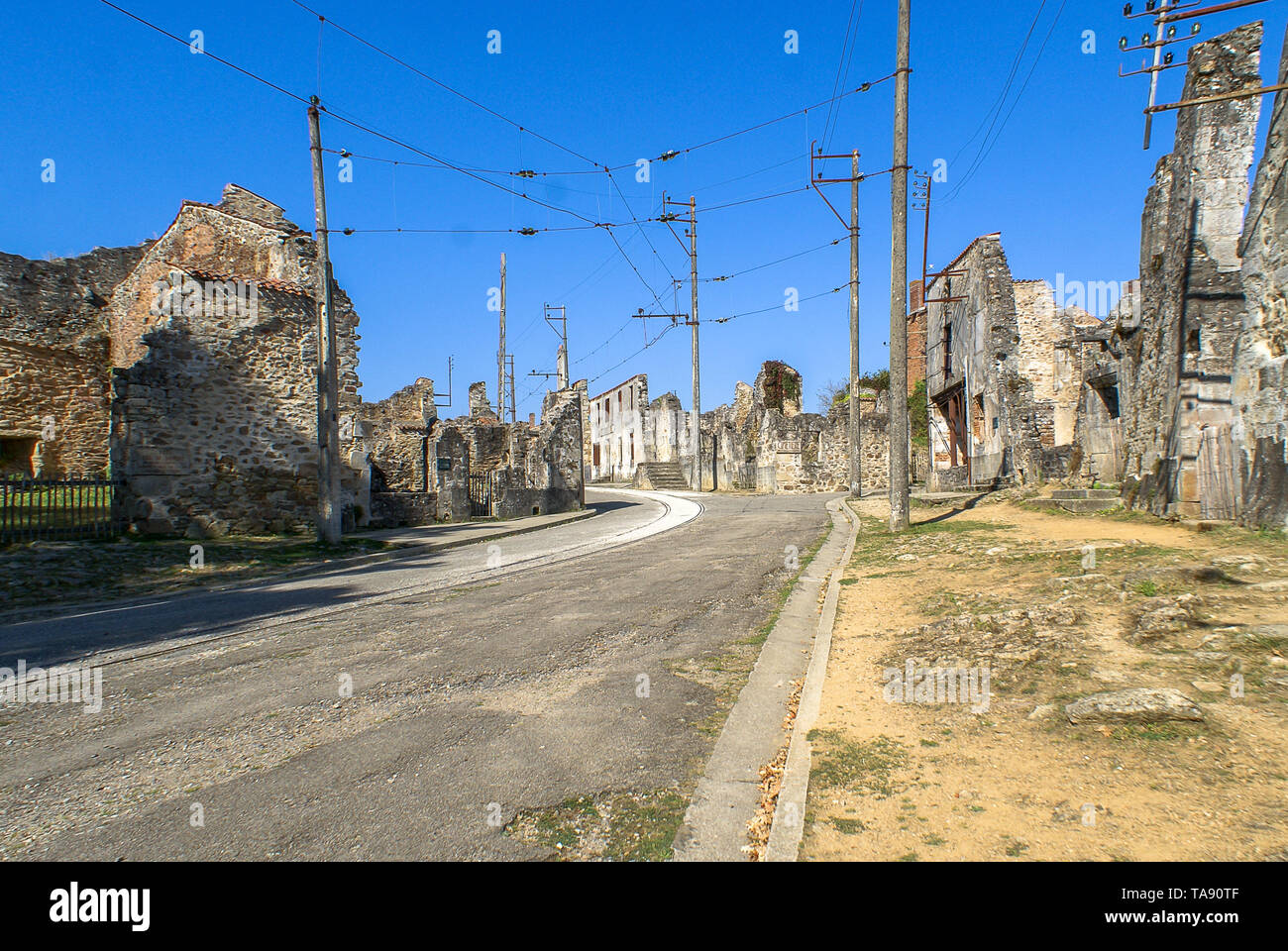 Le village d'Oradour-sur-Glane a été totalement détruit par une société allemande Waffen-SS pendant la Seconde Guerre mondiale. Banque D'Images