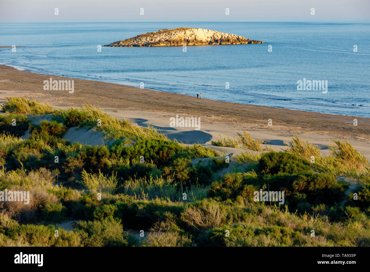 Dix mille de long plage de Patara, aérienne, Antalya, Turquie Banque D'Images