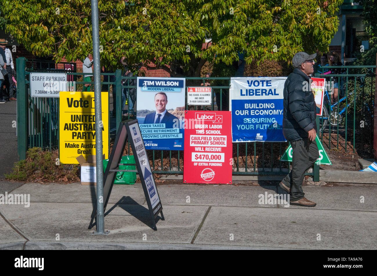 Mai 2019 L'élection fédérale de l'Australie a donné lieu à une victoire par l'opérateur historique National Libéral Parties coalition dirigée par PM Scott Morrison. Banque D'Images