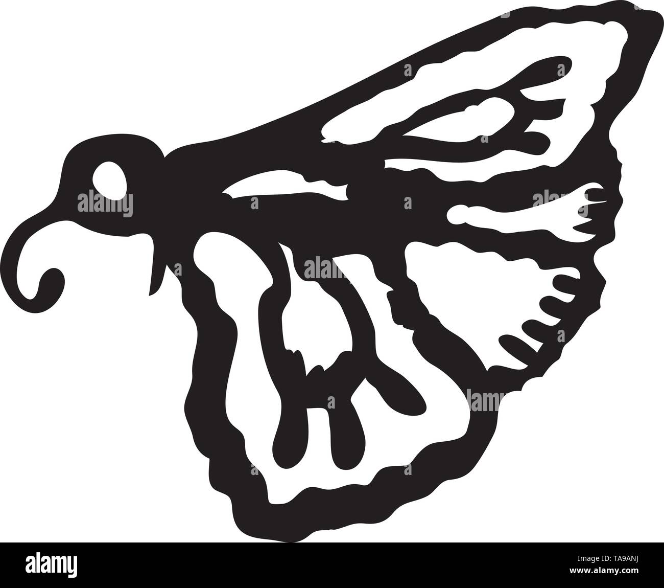 Papillon de nuit, papillon de nuit. Insecte lépidoptère seule icône dans black style symbole vecteur illustration isométrique stock site web Illustration de Vecteur