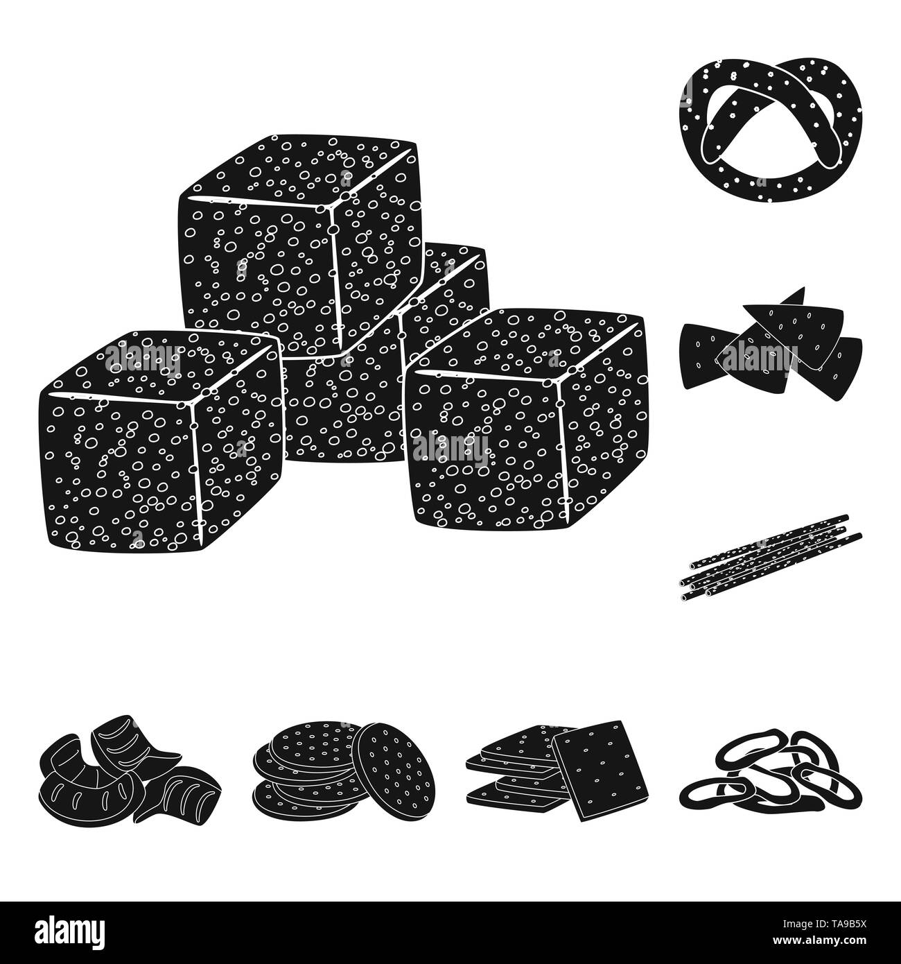 Objet isolé de parti et la cuisson d'un logo. Collection de parti et d'illustration vectorielle stock croquants. Illustration de Vecteur
