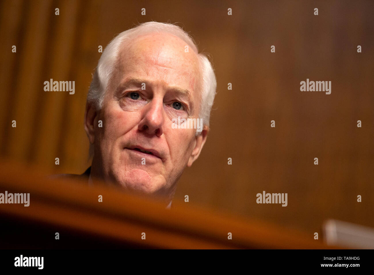États-unis le sénateur John Cornyn (républicain du Texas) prend la parole à l'audience de confirmation de Daniel Bress pour devenir un juge de circuit des États-Unis pour le neuvième circuit, ainsi que la nomination de plusieurs juges de district sur la colline du Capitole à Washington, DC, États-Unis, le 22 mai 2019. Credit : Stefani Reynolds/CNP/MediaPunch Banque D'Images