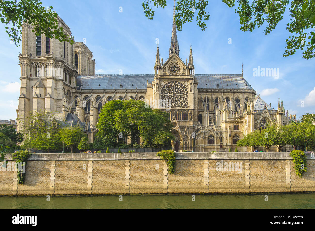 La Cathédrale Notre Dame de Paris et de Seine Banque D'Images