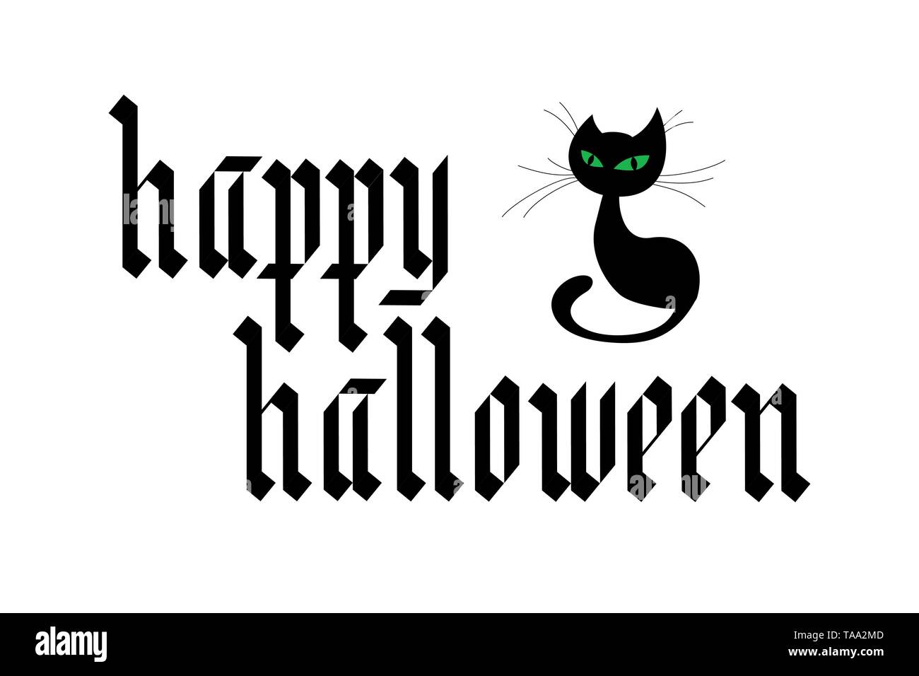 Calligraphie gothique Halloween heureux Illustration de Vecteur