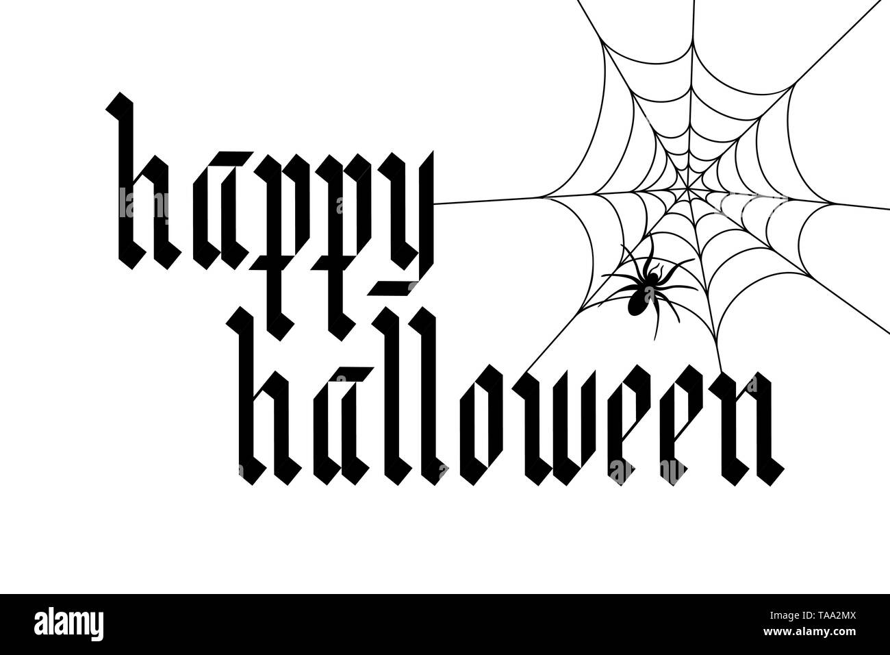 Calligraphie gothique Halloween heureux Illustration de Vecteur