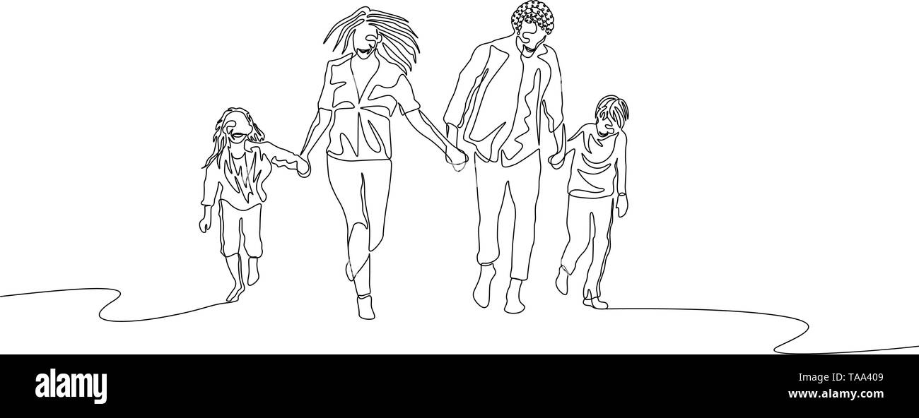Happy Family Holiday Doodle Art Banque D Image Et Photos Alamy