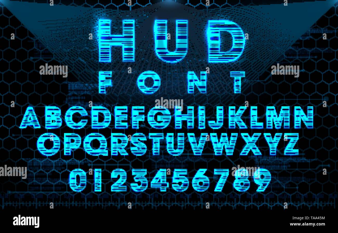 HUD futuriste vector bleu font design Illustration de Vecteur