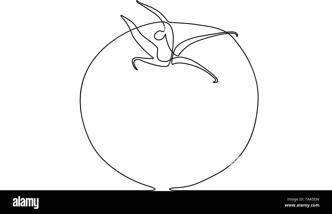 Ligne continue tomate, légumes thème. Vector illustration. Illustration de Vecteur