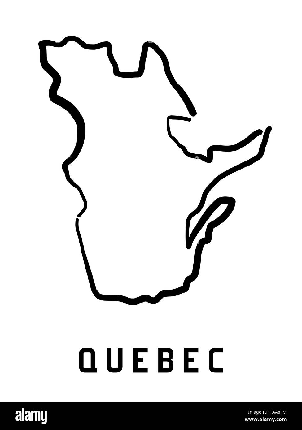 Carte du Québec - aperçu simplifié de la forme lisse province canadienne du vecteur. Illustration de Vecteur