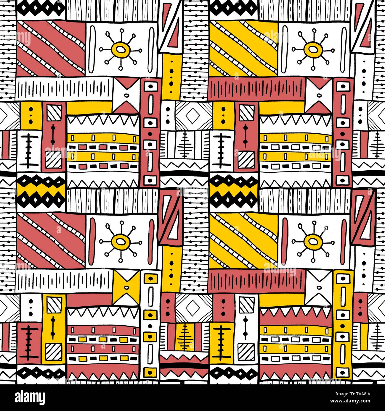 Motif tribal africain sans couture - mode artistique texture. Vecteur de fond. Illustration de Vecteur