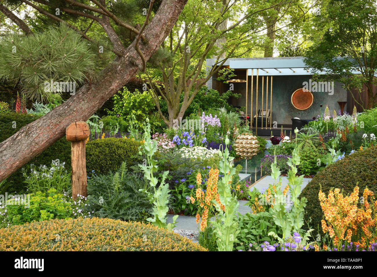 Le Morgan Stanley jardin conçu par Chris Eugène Riedweg et gagnant d'une médaille d'or dans la catégorie show garden au Chelsea Flower Show 2019 Banque D'Images