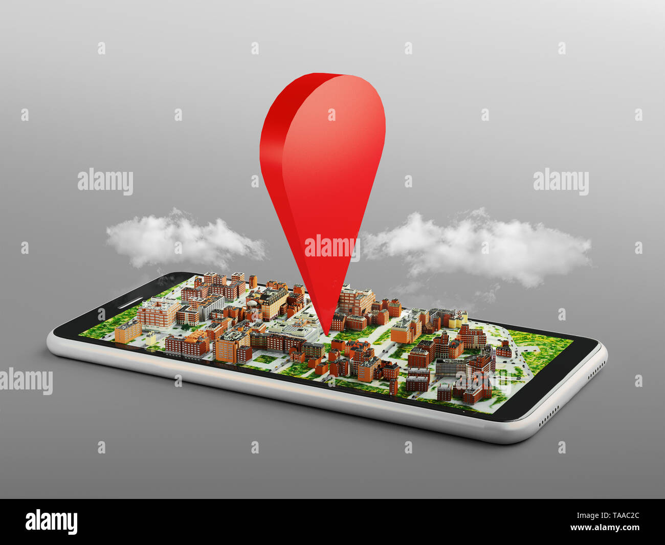 Navigateur sur smartphone, rendu 3d Banque D'Images