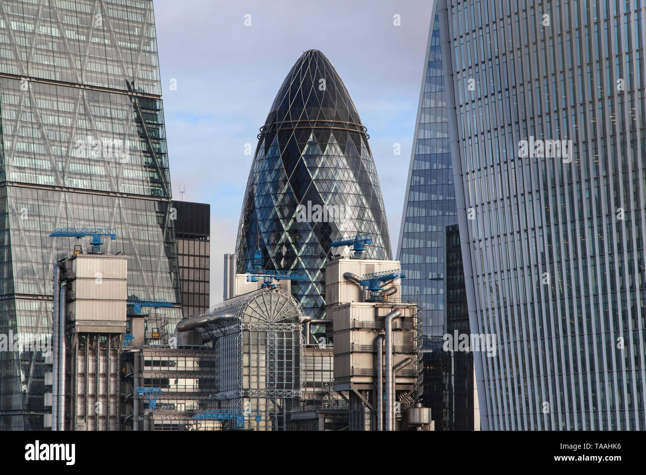 Le Gherkin building du monument, Londres, Royaume-Uni. Banque D'Images