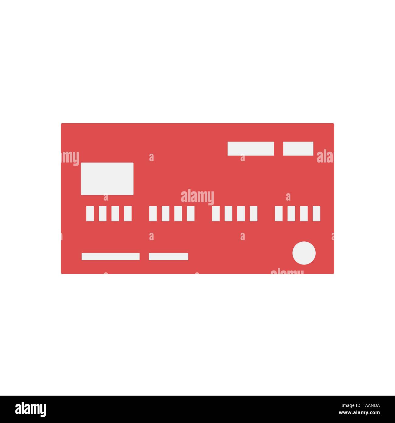 Carte de crédit. Carte de crédit rouge isolé icône Vector illustration Illustration de Vecteur
