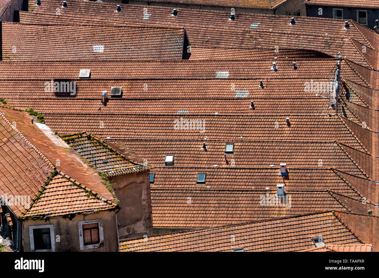 Des toits de tuiles rouges, Porto, Portugal Banque D'Images