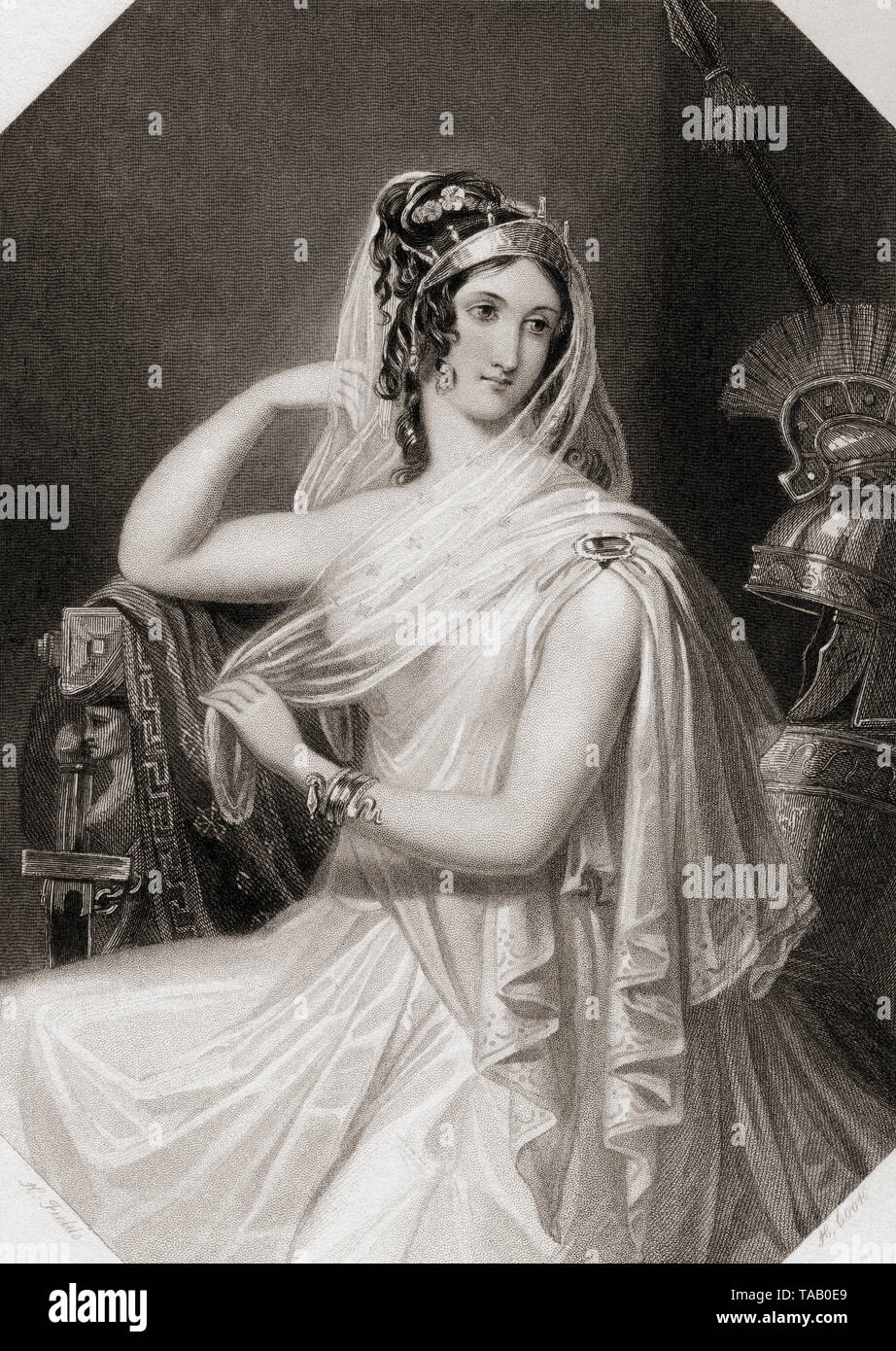 Helen. Personnage féminin principal de la pièce de Shakespeare Troilus et Cressida. Galerie de Shakespeare, publié c.1840. Banque D'Images