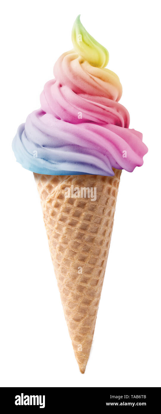 La crème glacée en couleur sur fond blanc Banque D'Images