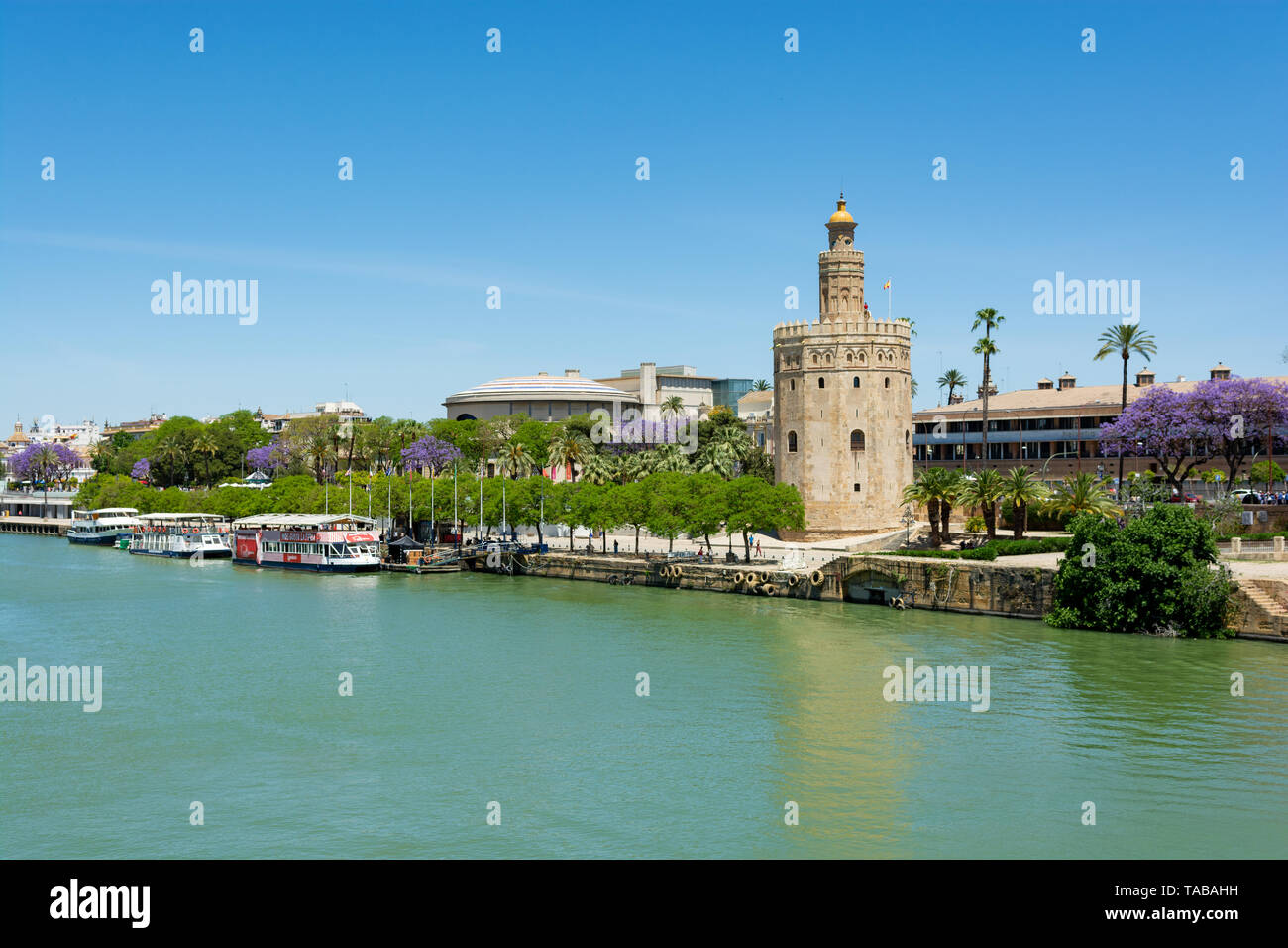 La tour de la Torre del Oro Musée Naval, Séville, Andalousie, Espagne Banque D'Images