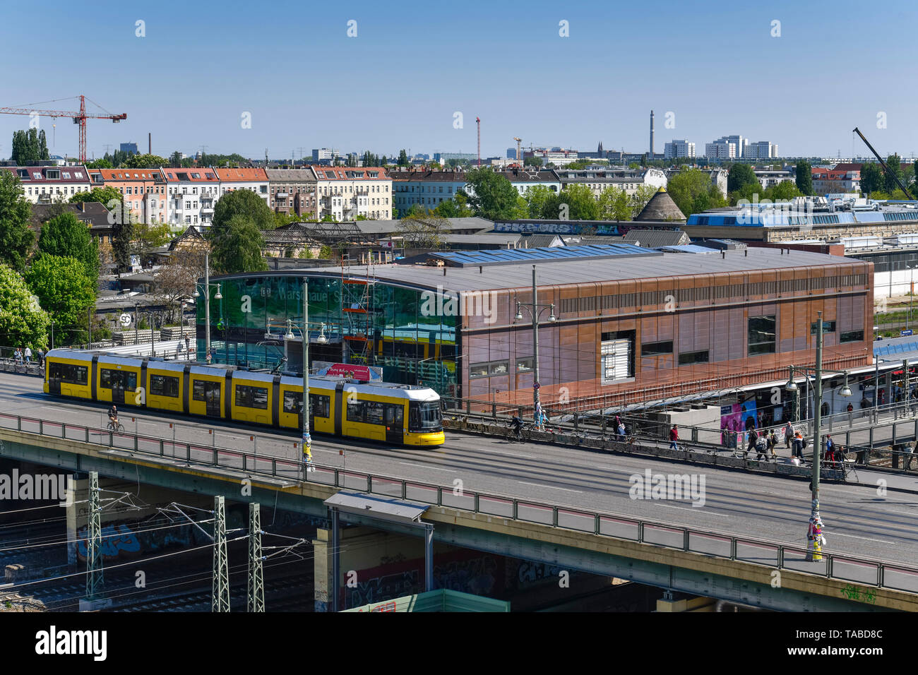 La station de chemin de fer rue de Varsovie, Friedrich's Grove, Berlin, Allemagne, Bahnhof Warschauer Straße, Friedrichshain, Deutschland Banque D'Images