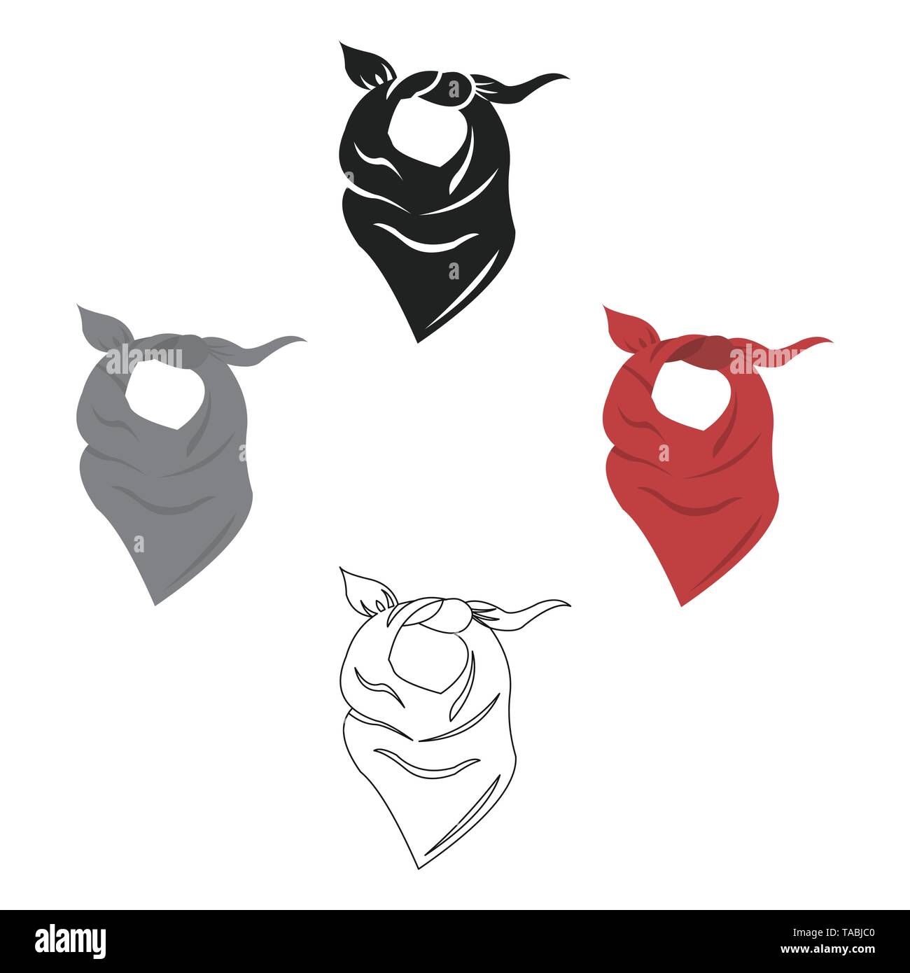 Foulard de cow-boy,dessin animé l'icône noir. L'unique icône à partir de la caricature, de l'ouest sauvage Illustration de Vecteur