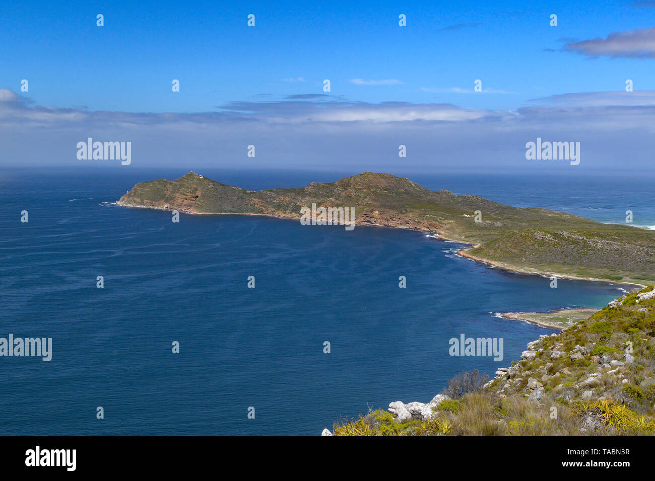 Péninsule du Cap Point vu depuis le sommet du pic Paulsberg dans la section du cap Point de Table Mountain National Park, en Afrique du Sud. Banque D'Images