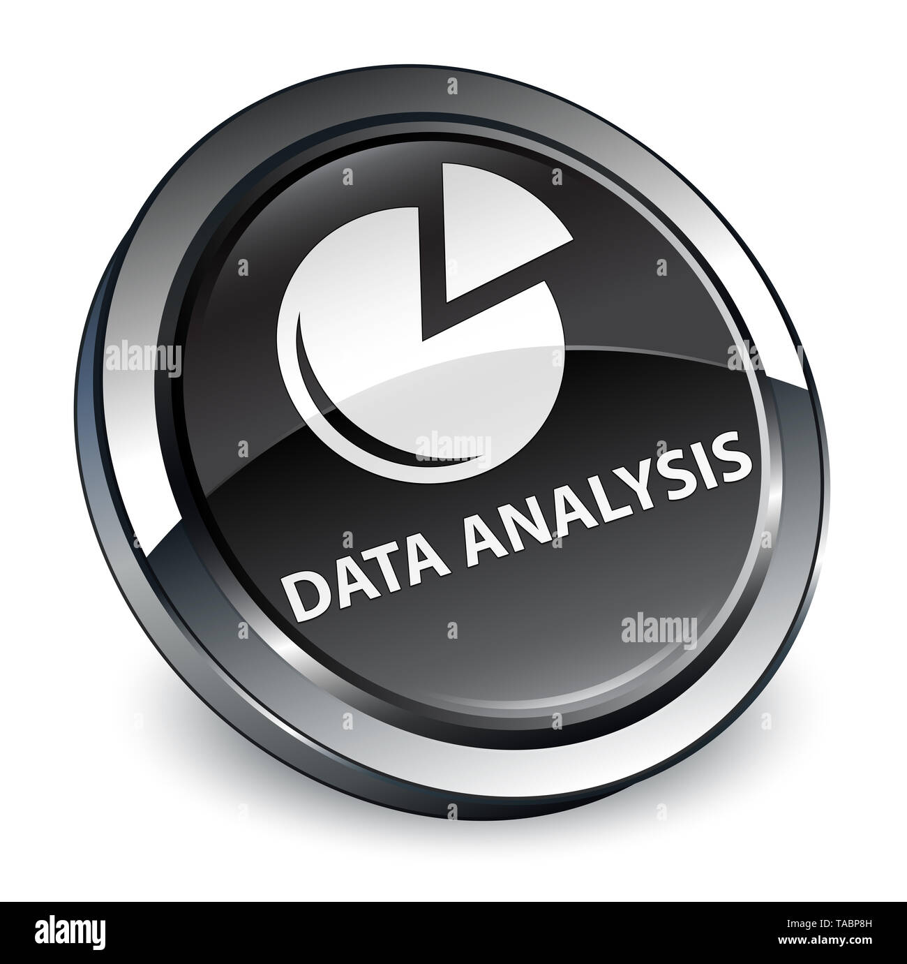 L'analyse des données (symbole graphique) isolé sur le bouton rond noir 3d abstract illustration Banque D'Images