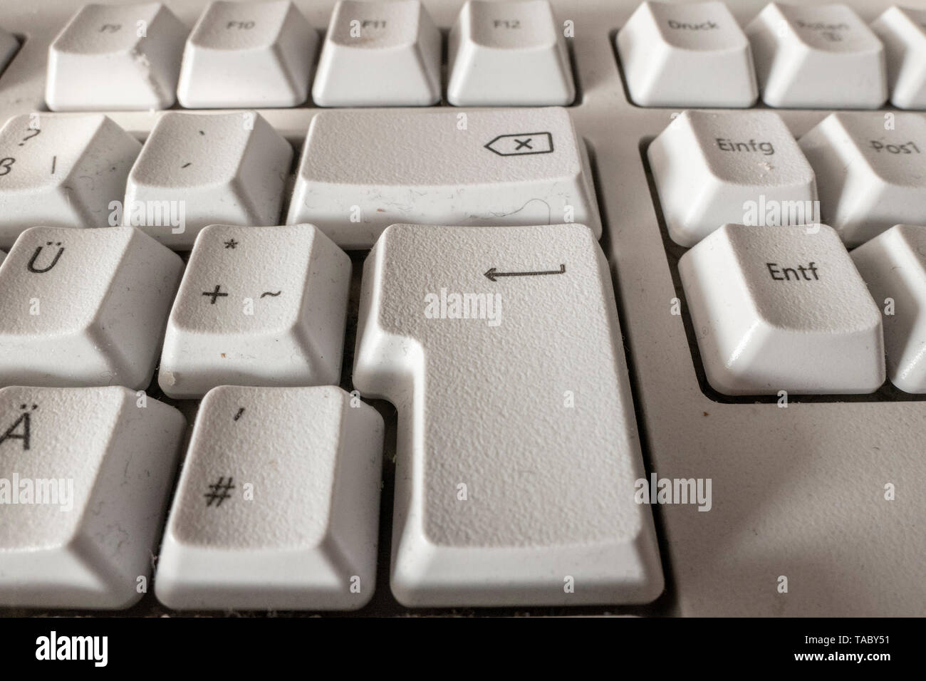 Clavier très sale avec l'accent sur les lettres Banque D'Images