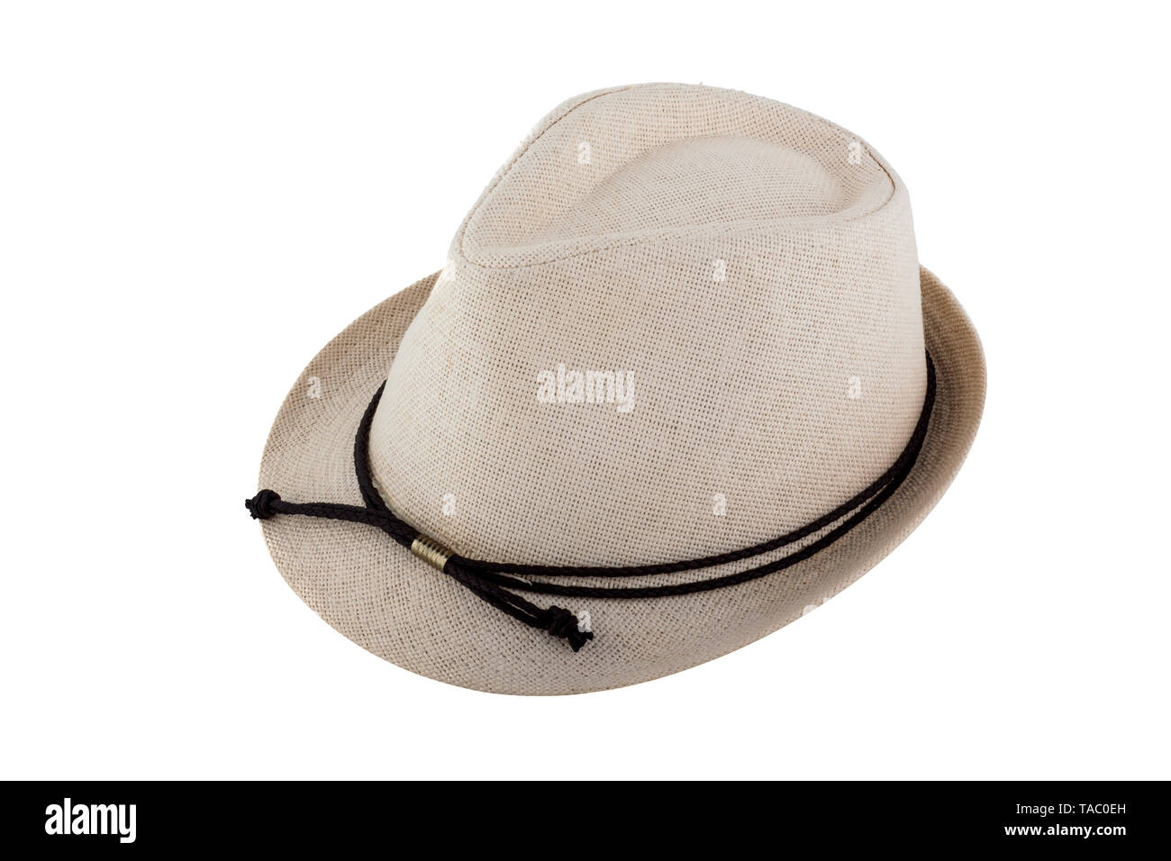 Mens Womens Straw Hat isolé sur fond blanc Banque D'Images