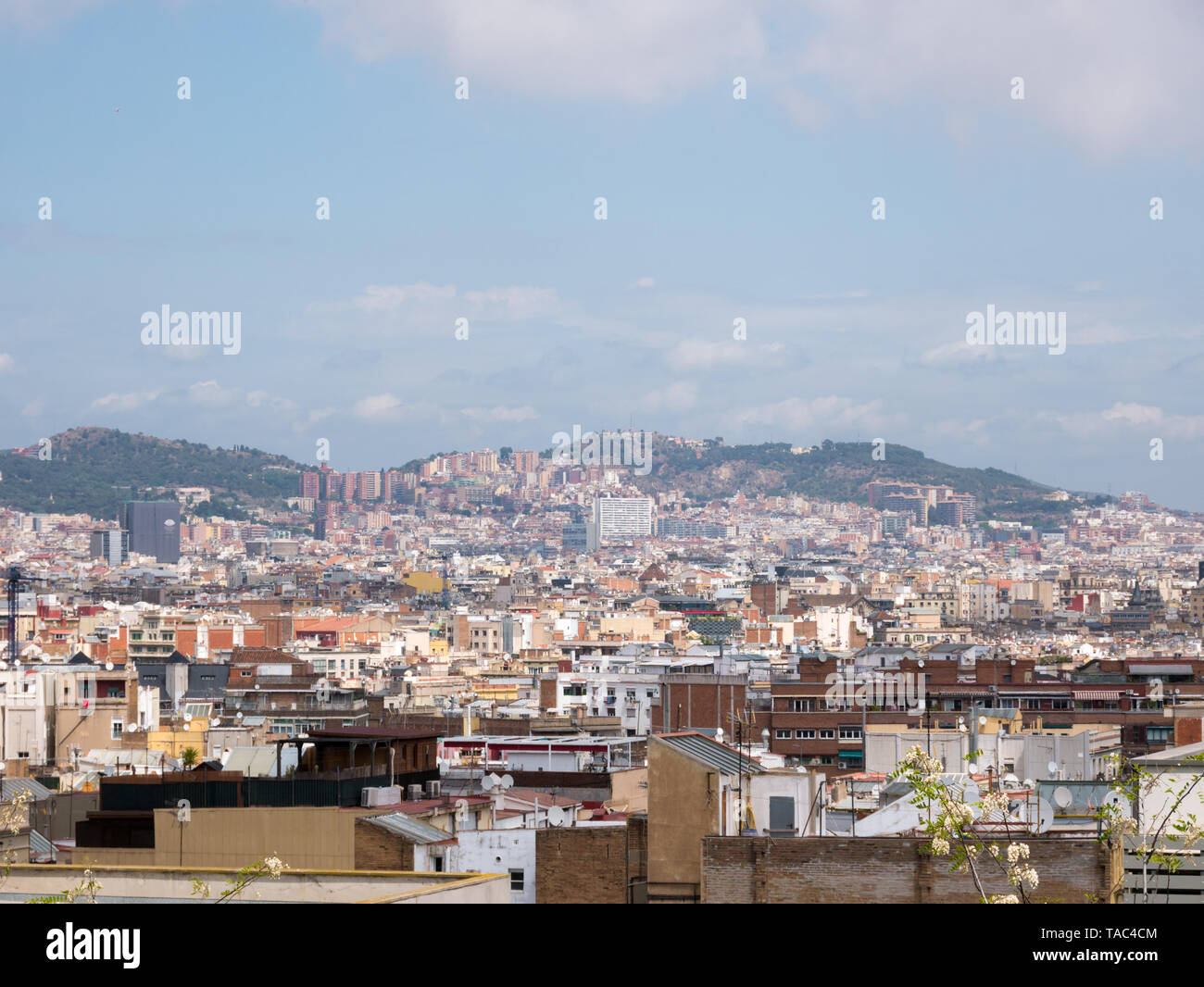 Voir ci-dessus sur une montagne de Barcelone Banque D'Images