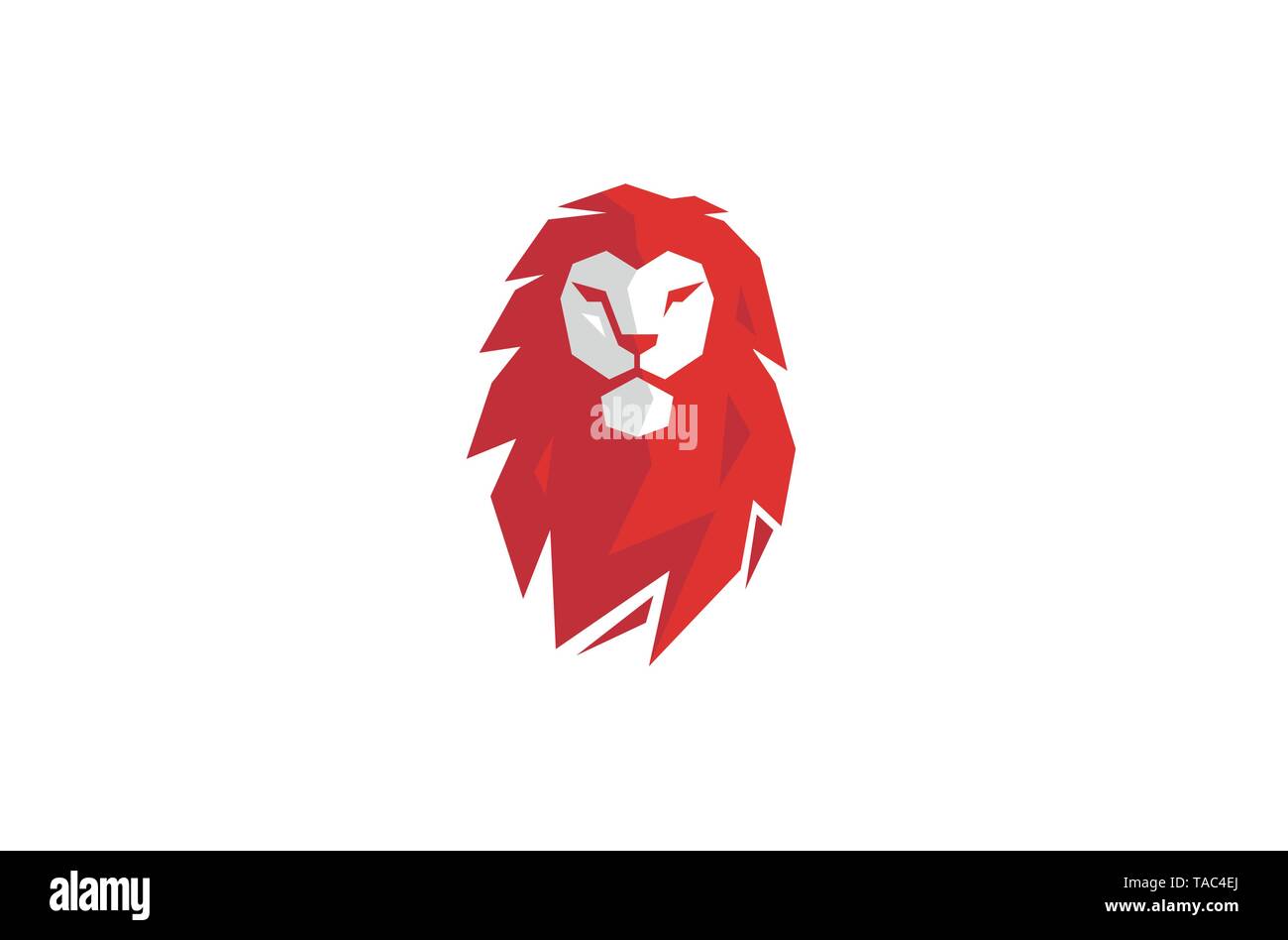 Illustration du symbole icône de conception vectorielle du logo Creative Red Lion Head Illustration de Vecteur