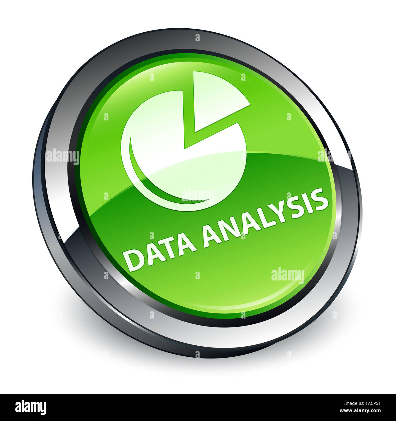 L'analyse des données (symbole graphique) isolé sur le bouton rond vert 3d abstract illustration Banque D'Images