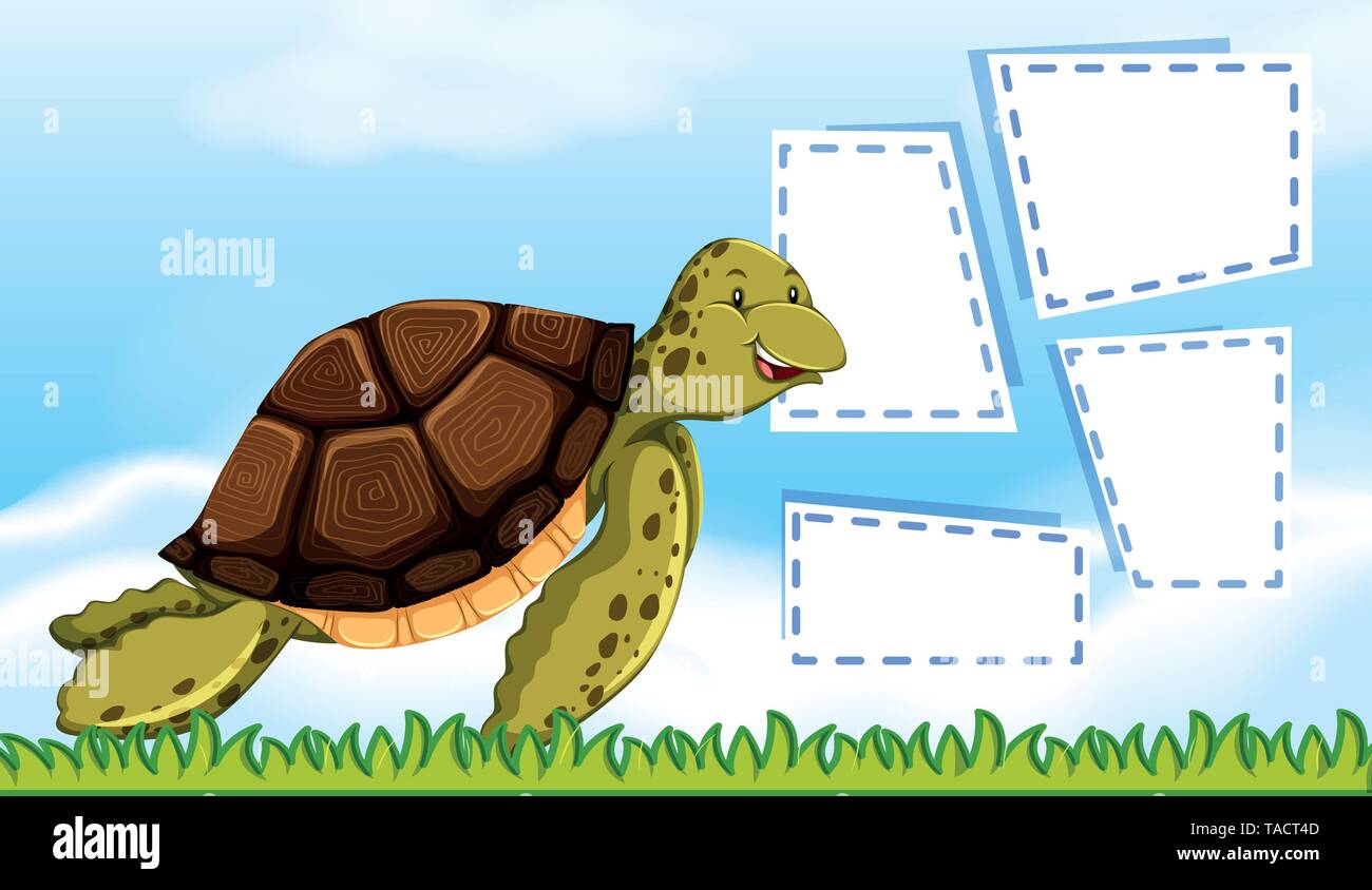 Une tortue sur remarque illustration modèle Illustration de Vecteur