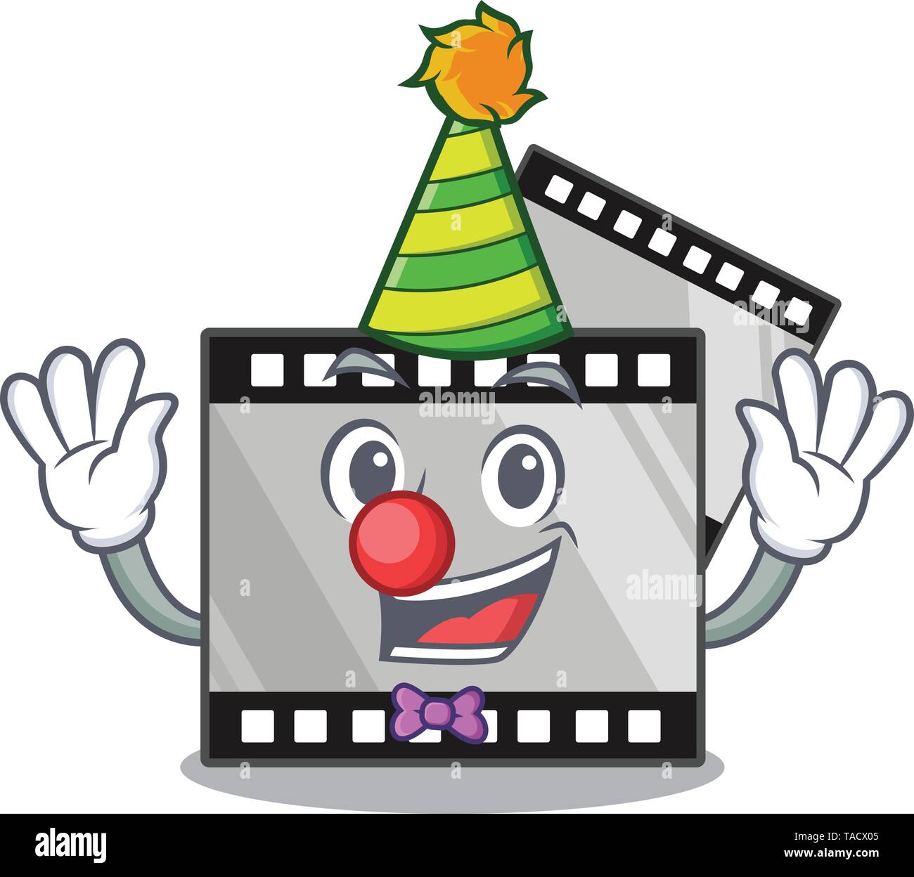 Bande de clown en bois table de dessin animé film ci-dessus Illustration de Vecteur