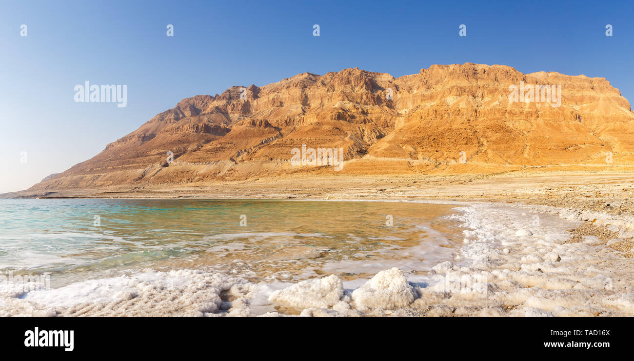 Panorama de la Mer Morte Israël copyspace copie espace paysage nature Locations de vacances Banque D'Images