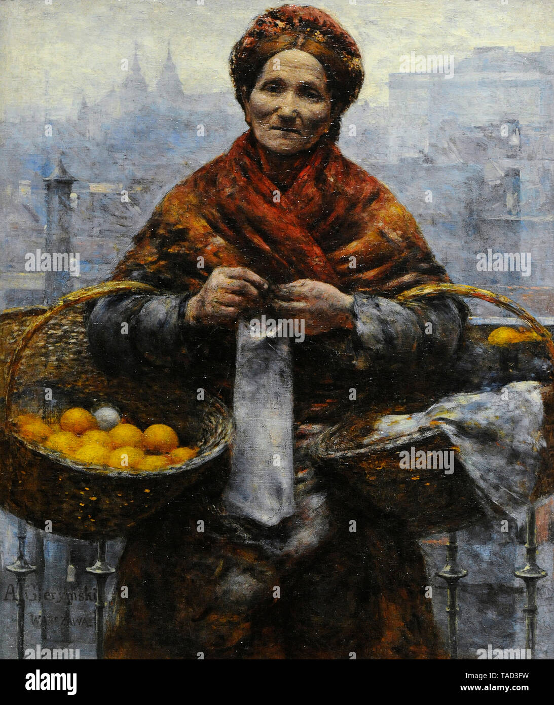 Aleksander Gierymski (1850-1901). Peintre polonais. Femme juive de vendre des oranges, ca. 1800-1881. Musée national. Varsovie. La Pologne. Banque D'Images