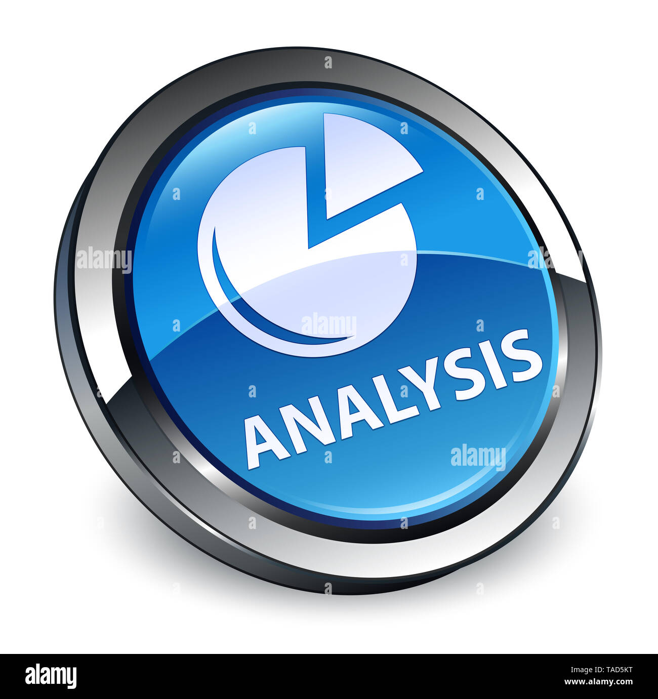 L'analyse (symbole graphique) isolé sur le bouton rond bleu 3d abstract illustration Banque D'Images