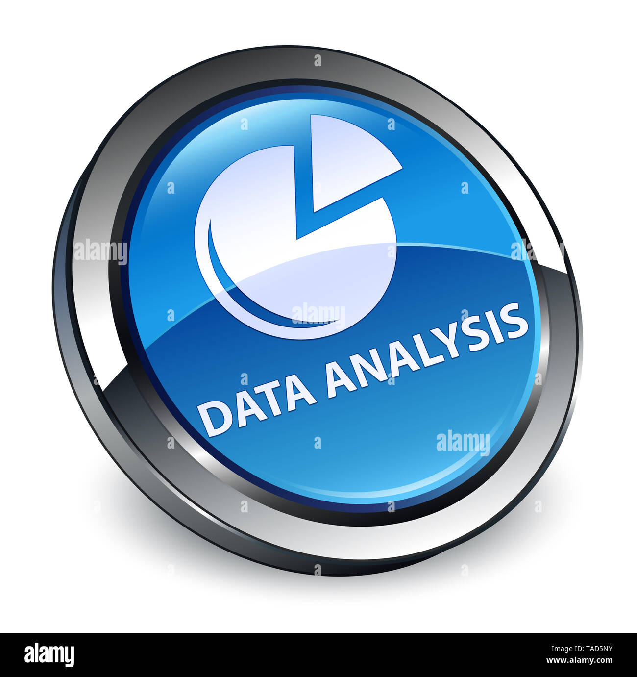 L'analyse des données (symbole graphique) isolé sur le bouton rond bleu 3d abstract illustration Banque D'Images