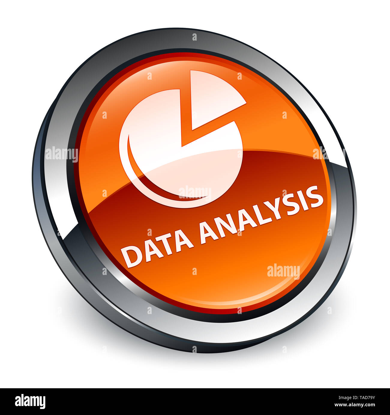 L'analyse des données (symbole graphique) isolé sur bouton rond marron 3d abstract illustration Banque D'Images