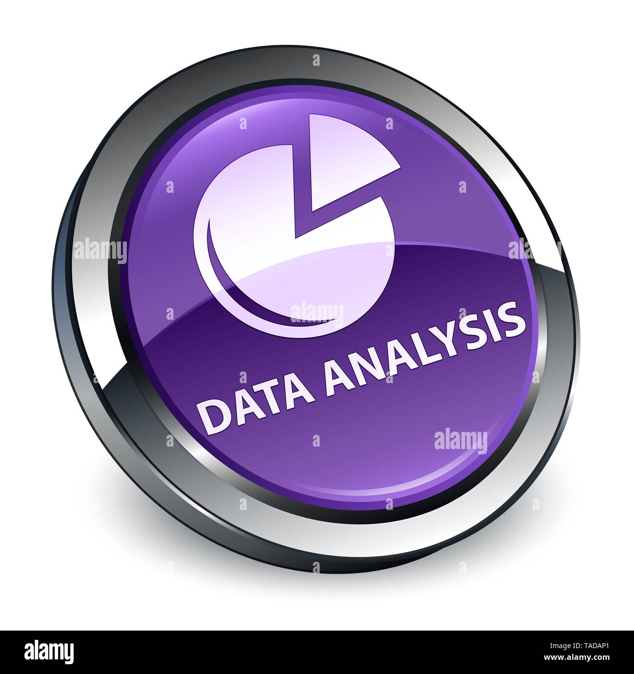 L'analyse des données (symbole graphique) isolé sur bouton rond violet 3d abstract illustration Banque D'Images