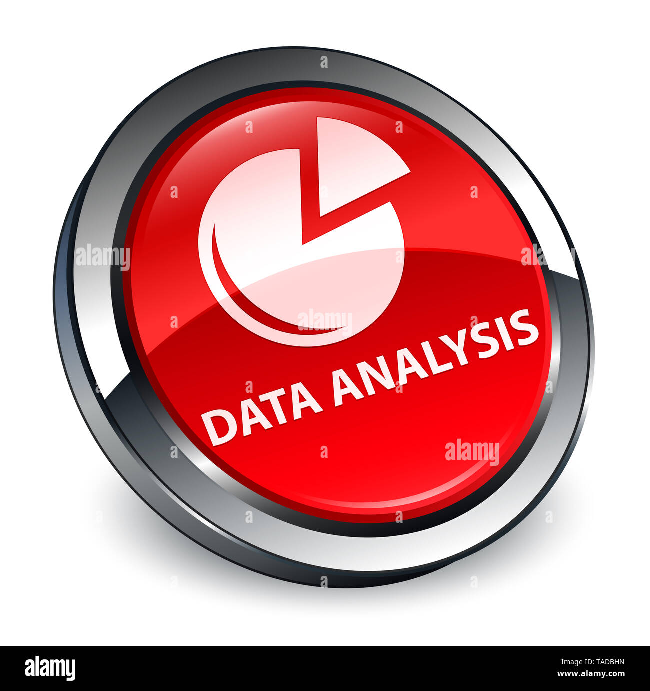 L'analyse des données (symbole graphique) isolé sur le bouton rond rouge 3d abstract illustration Banque D'Images