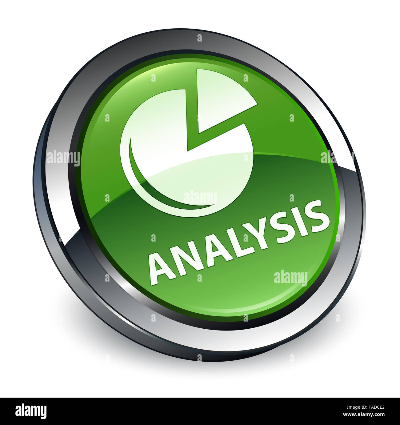 L'analyse (symbole graphique) isolé sur soft 3d bouton rond vert illustration abstraite Banque D'Images